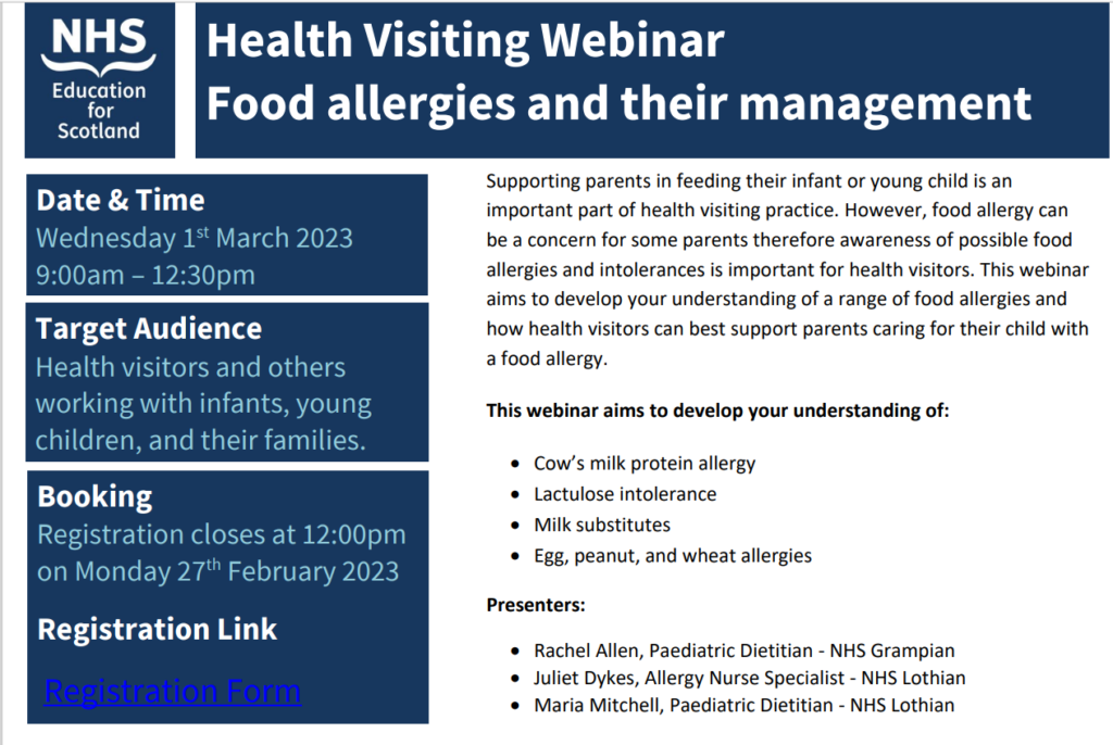 Health Visiting Webinar Food Allergies And Their Management Children