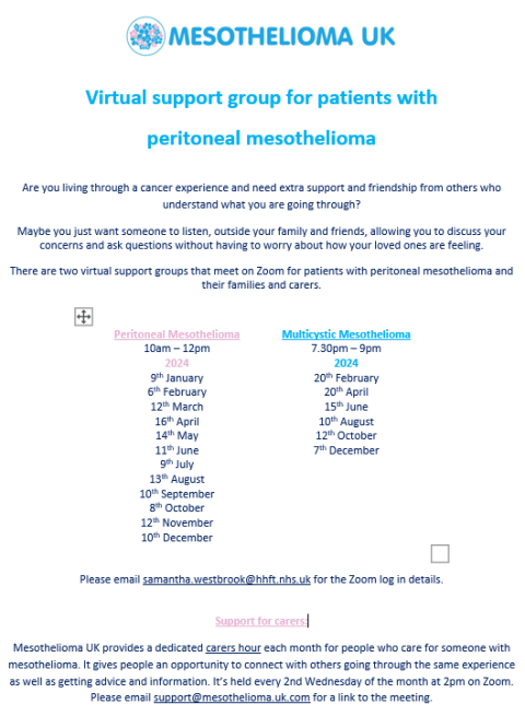 Support Groups – Scottish Mesothelioma Network